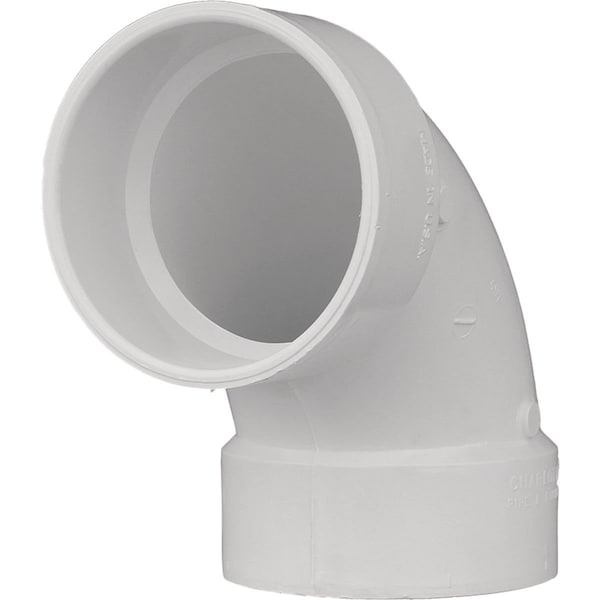 Charlotte Pipe And Foundry 6 In. Schedule 40 90 Deg. Sanitary DWV PVC Elbow 1/4 Bend PVC 00300 1600HA - main